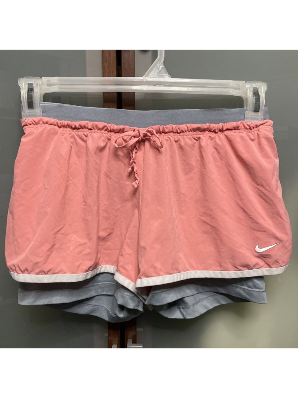 Nike Full Flex Shorts 2-in-1 Womens Medium Grey & Pink Training Tennis Running